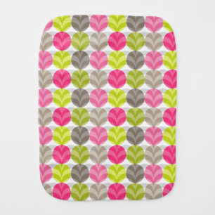 Colorful Pink Green Brown Polka Dot Pattern Burp Cloth
