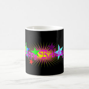 Colorful Pink Happy Birthday Coffee Mug