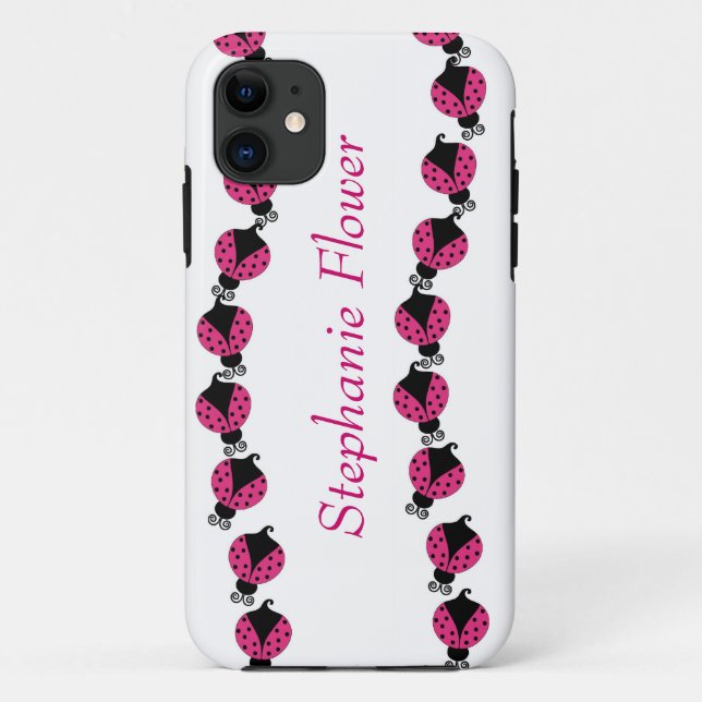 Colorful Pink Lady Bug Case-Mate iPhone Case (Back)