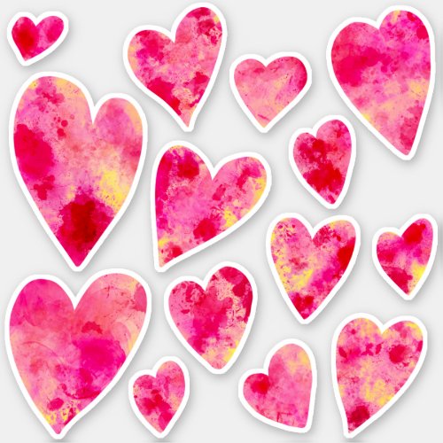 Colorful Pink Love Heart Sticker