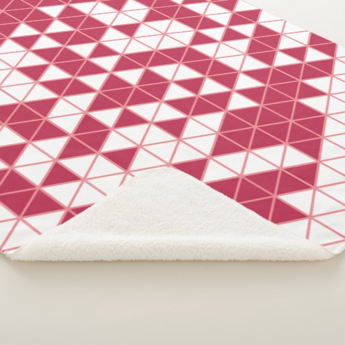 Colorful Pink Magenta Geometric Triangles Sherpa Blanket