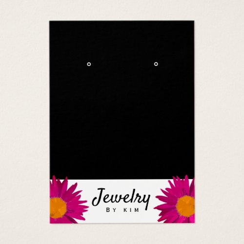 Colorful Pink Modern Floral Jewelry Display Card