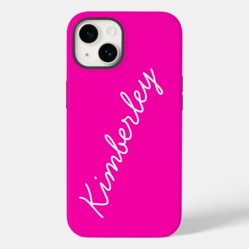 Colorful Pink Neon Monogram Trendy Fashion Colors Case_Mate iPhone 14 Case