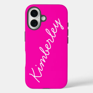 Colorful Pink Neon Monogram Trendy Fashion Colors iPhone 16 Case