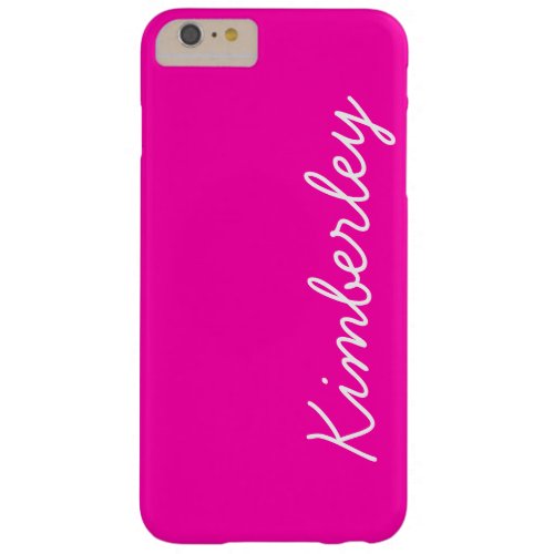 Colorful Pink Neon Monogram Trendy Fashion Colors Barely There iPhone 6 Plus Case