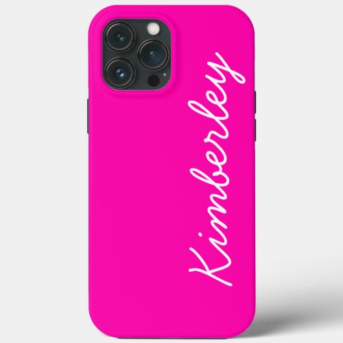 Colorful Pink Neon Monogram Trendy Fashion Colors  iPhone 13 Pro Max Case