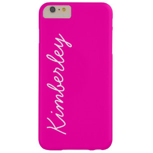 Colorful Pink Neon Monogram Trendy Fashion Colors  Barely There iPhone 6 Plus Case