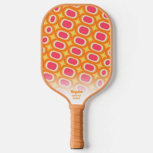 Colorful Pink Orange Abstract Retro Pattern Custom Pickleball Paddle