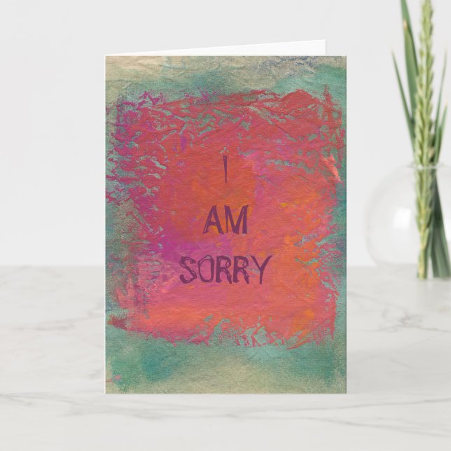 Colorful pink orange art painting customize card (Front)