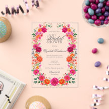 Colorful Pink & Orange Floral Garden Bridal Shower