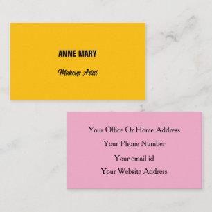 Colorful Pink Orange Light Baby Pink Classy Business Card