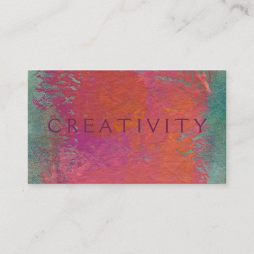 Customizable Colorful pink orange modern art painting customize business card