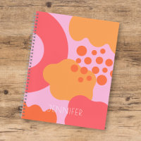 Colorful Pink Orange Organic Shapes w/ Name