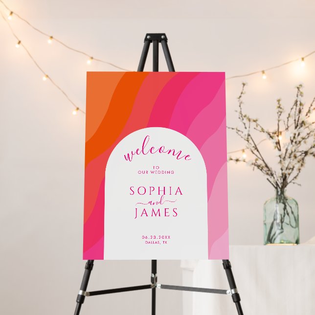 Colorful Pink Orange wedding  Foam Board (In Situ (Stand))