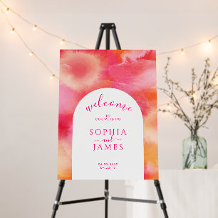 Colorful Pink Orange wedding Foam Board