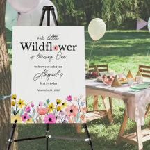 Colorful Pink Our Little Wildflower 1st Birthday