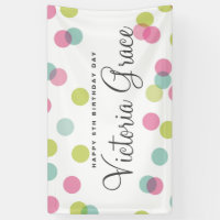 Pastel Confetti Dot Happy Birthday Banner