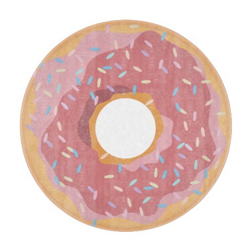 Colorful Pink Pastel Donuts  Sprinkles Pattern Cutting Board