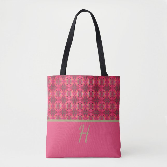Colorful Pink Pattern Tote Bag (Front)