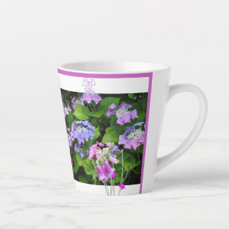 Colorful Pink & Purple Hydrangea Design Latte Mug