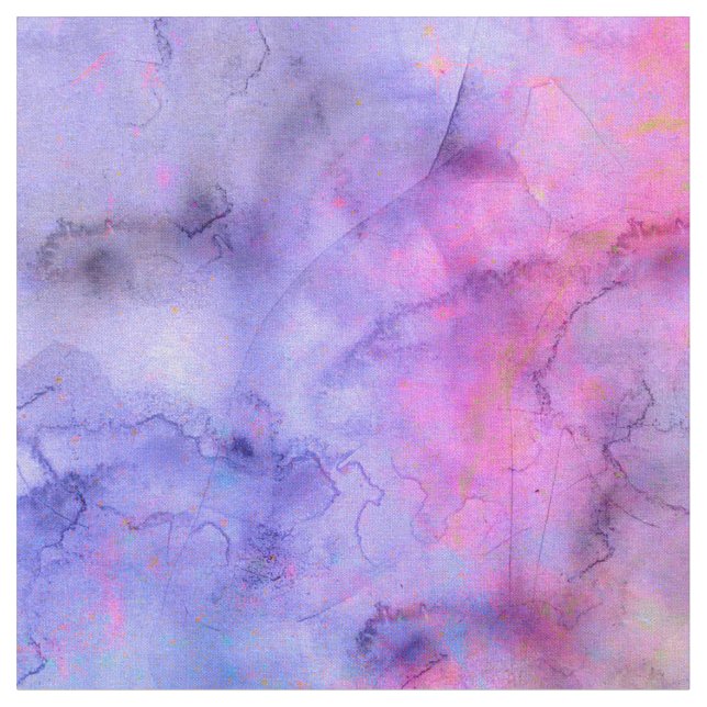 Colorful Pink Purple Mixed Watercolor Pattern Fabric (Close Up)