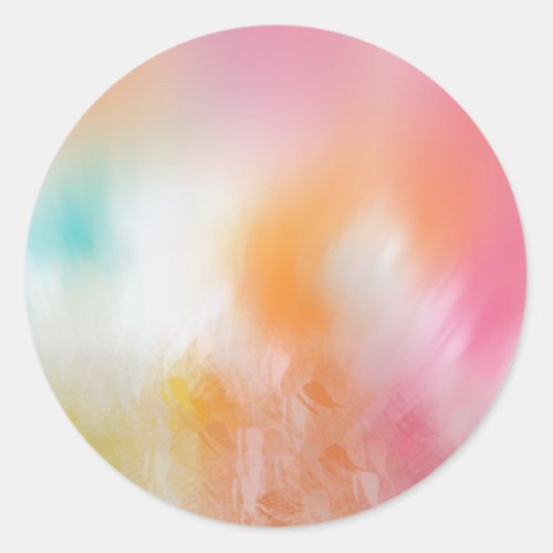 Colorful Pink Red Yellow Blue Template Abstract Classic Round Sticker