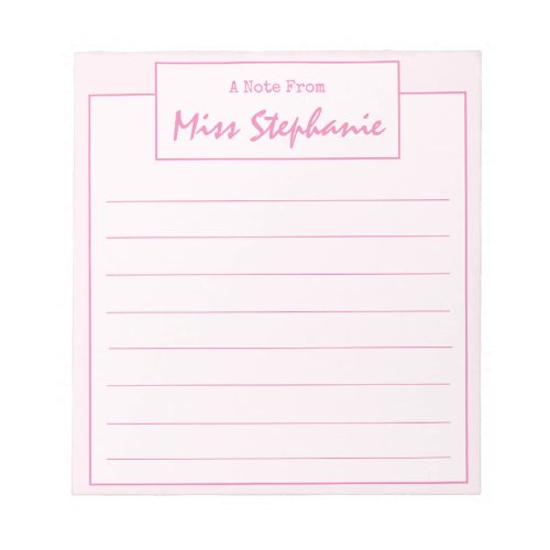 Colorful Pink Script From Teacher Notepad