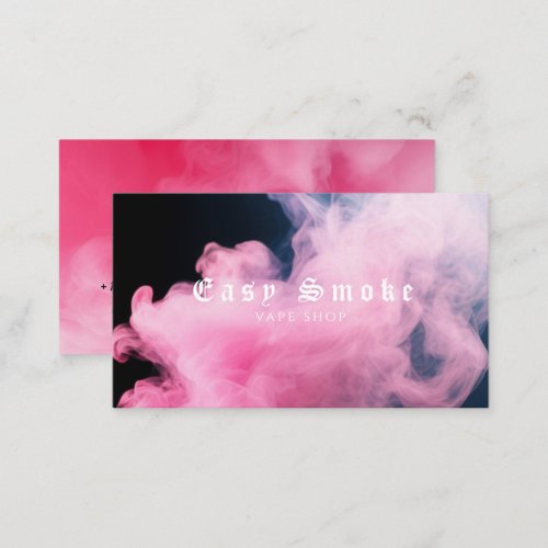 Colorful Pink Smoke Vape Shop Business Card