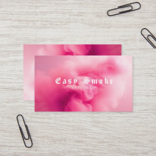 Colorful Pink Smoke Vape Shop Business Card