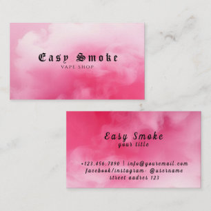 Colorful Pink Smoke Vape Shop Business Card
