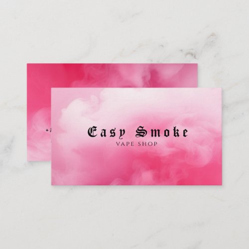 Colorful Pink Smoke Vape Shop Business Card