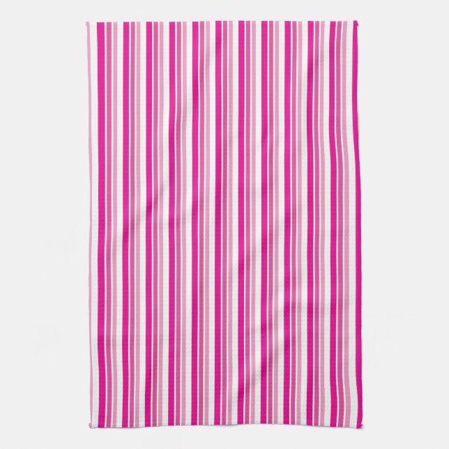 Colorful Pink Stripes Towel (Vertical)