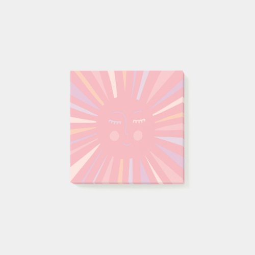 Colorful Pink Sunshine Modern Sun Cute  Post_it Notes