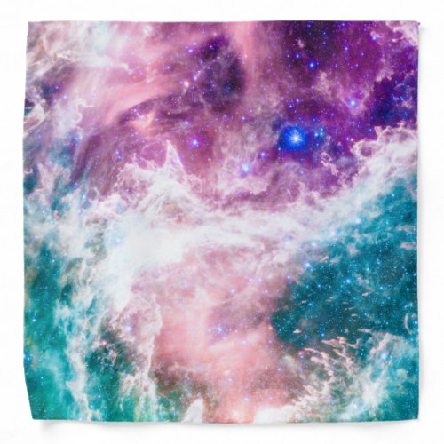 Colorful pink turquoise galaxy modern nebula bandana