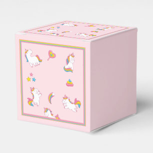 Colorful Pink Unicorns Favor Boxes
