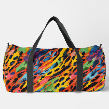 Colorful Pink Wild Animal Print Rainbow Painted