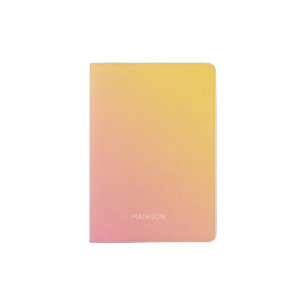 Colorful Pink Yellow Gradient Ombre Passport Holder