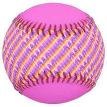 Colorful Pink Yellow Purple Striped Softball