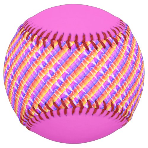 Colorful Pink Yellow Purple Stripes Softball