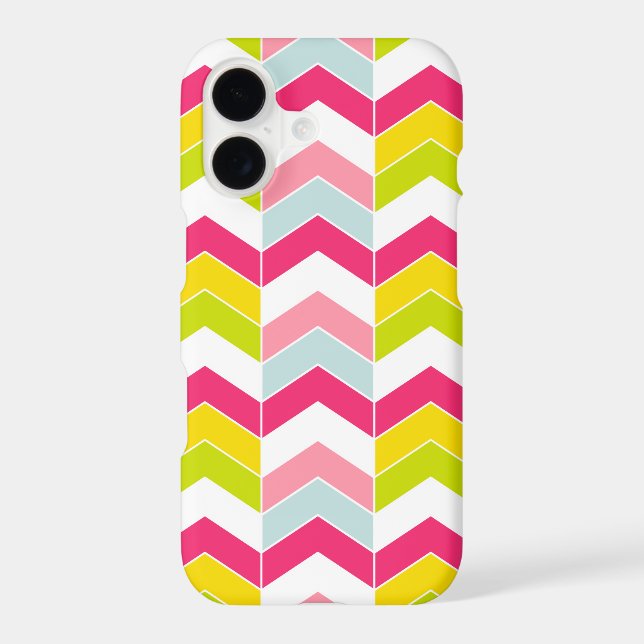 Colorful Pink ZigZag Chevron Pattern Iphone Case (Back)