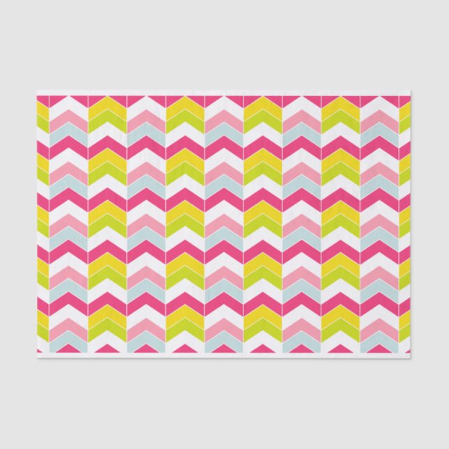 Colorful Pink ZigZag Chevron Pattern Tissue Paper (Front)