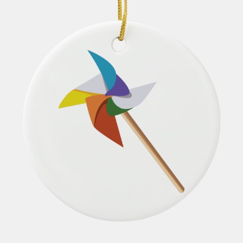 Colorful Pinwheel Ceramic Ornament