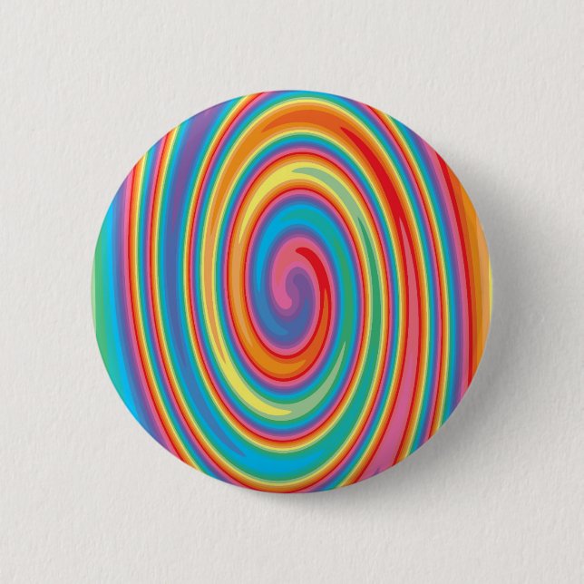 Colorful pinwheel design pinback button (Front)