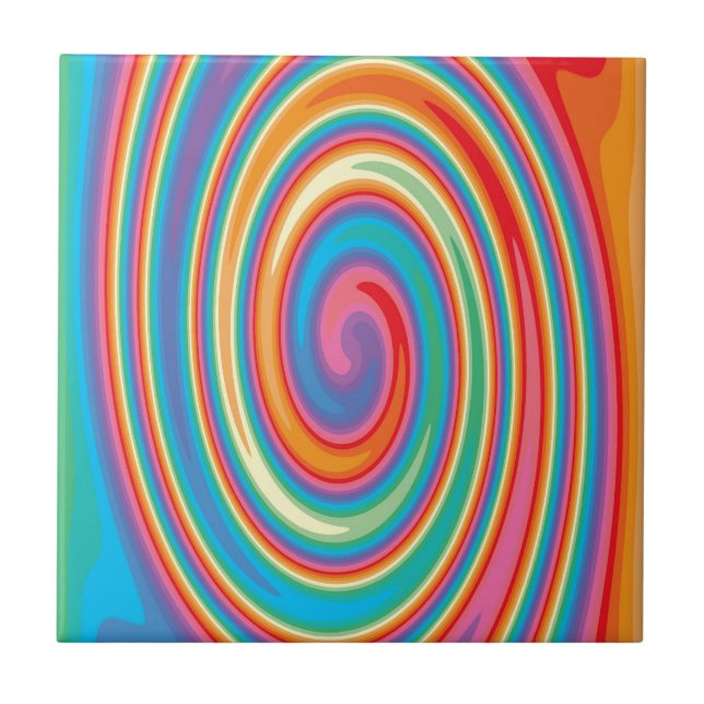 Colorful pinwheel design tile (Front)
