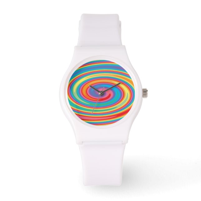 Colorful pinwheel design watch (Front)