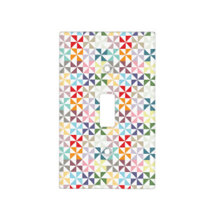 Colorful Pinwheel Geometric Light Switch Cover