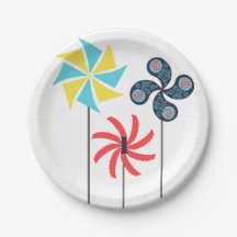 Colorful Pinwheel Paper Plate