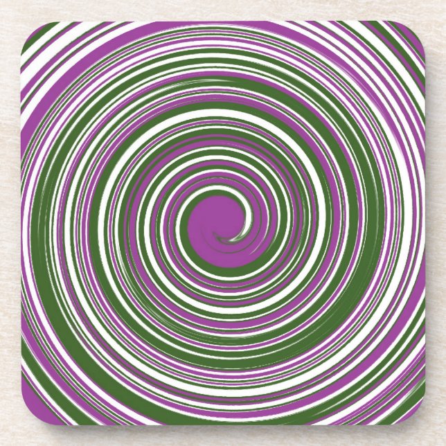 Colorful pinwheel pattern coaster (Front)
