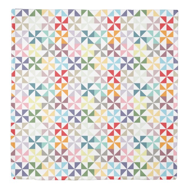 Colorful Pinwheel Pattern Duvet Cover (Front)