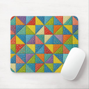 Colorful Pinwheel Quilt Design Mouse Pad